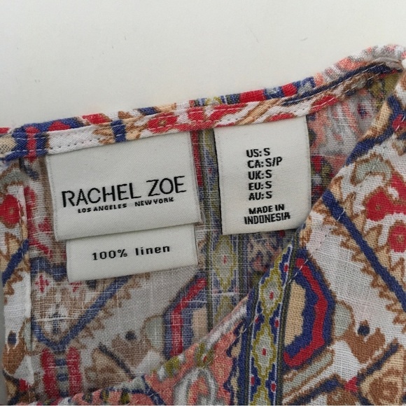 Rachel Zoe Linen Dress Aztec Print - Picture 4 of 6